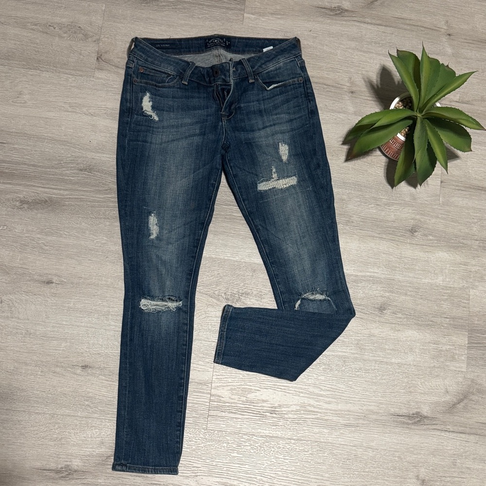 Lucky Brand Women's Dark Blue Distressed Skinny Jeans
